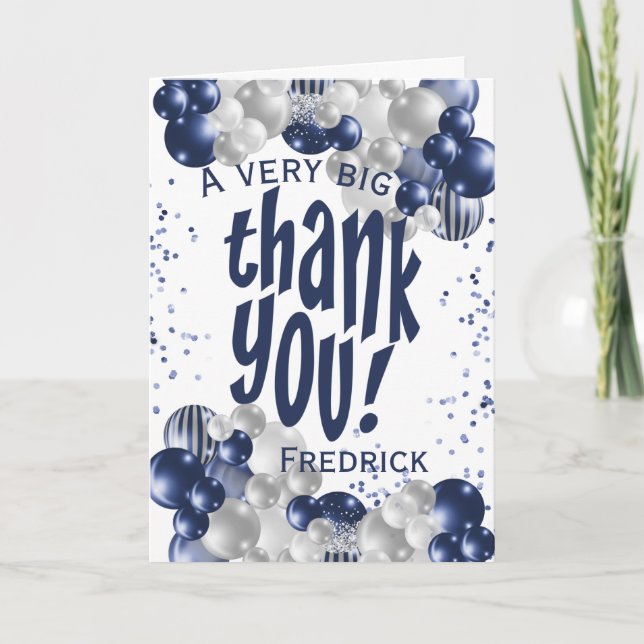 Navy Thank You Appreciation Balloons  (Front)
