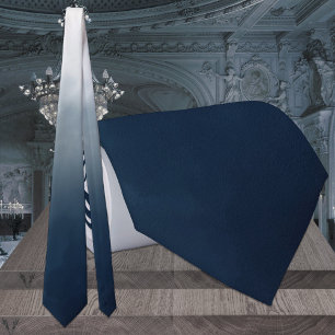 Navy To Dusty Blue Ombre Monochromatic Wedding Tie