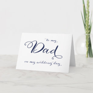 Navy To My Dad on My Wedding Day Card