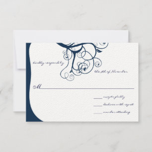 Navy Tree Swirls Wedding RSVP Invitations