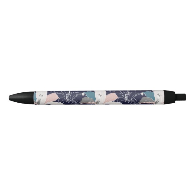 Navy Tropical Floral Pen (Front)