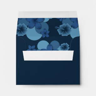 Navy Tropical Wedding Theme Thank You Envelope