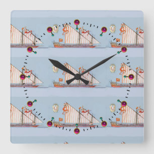 Navy Tuscany Medici Square Wall Clock