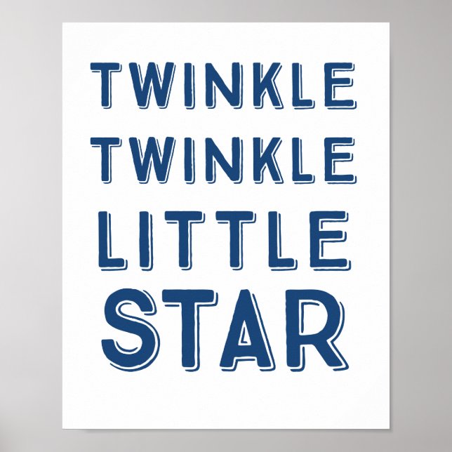 Navy Twinkle Twinkle Little Star | Nursery Art Poster (Front)