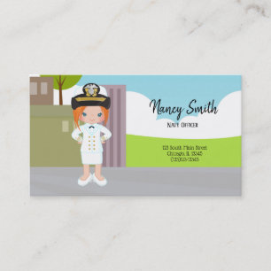 Navy uniform officer business card