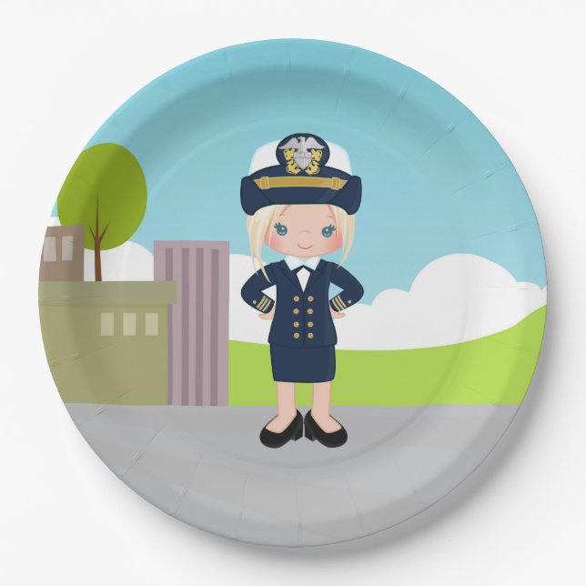 Navy uniform officer paper plate (Front)