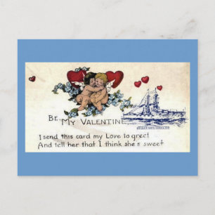 NAVY VALENTINE HOLIDAY POSTCARD