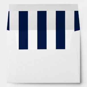 Navy Vertical Stripes Nautical Style Envelope