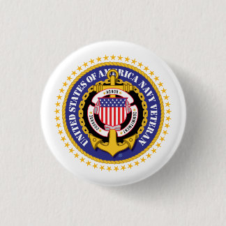 Navy Veteran 3 Cm Round Badge