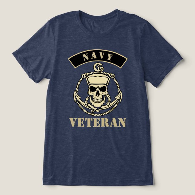 Navy Veteran Tri-Blend Shirt (Design Front)