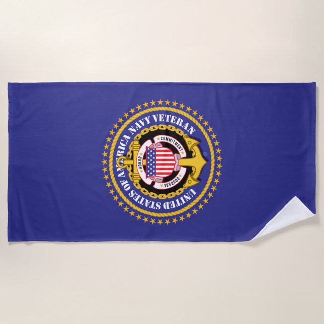 Navy Veterann Beach Towel (Front)