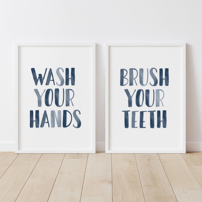 Navy Wash Your Hands Brush Your Teeth Bathroom (Creator Uploaded)