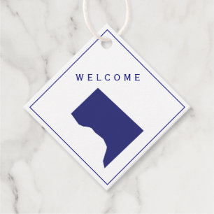 Navy Washington DC Welcome Bag Gift Tag, Wedding Favour Tags