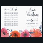 Navy Watercolor Floral Wedding Program Booklet<br><div class="desc">This template is set up and ready for you to overwrite with all your own wedding ceremony details. You can simply do it by typing over the example text in the boxes under the Personalise area. Or you can press the customise button to go to the more detailed editing area...</div>