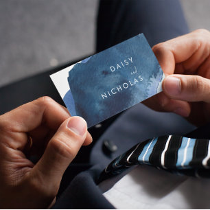 Navy Watercolor Graphic Design all Business type Card