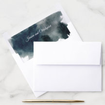 Navy Watercolor Personalised A7 Envelope Liner