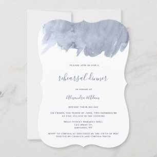 Navy watercolor rehearsal dinner invitations