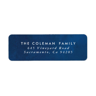 Navy Watercolor Return Address Labels