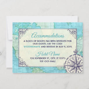 Navy Wedding Accommodation Insert Card