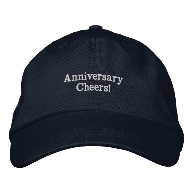 Navy Wedding "Anniversary Cheers!" Adjustable Hat  (Front)