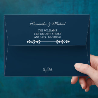 Navy Wedding Envelope