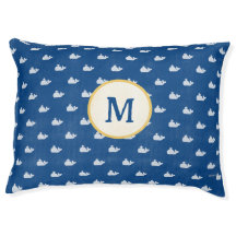 Navy Whale Dog Bed Indoor Outdoor Monogrammed