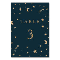 Navy Whimsical Gold Stars Moon Astronomy Wedding 