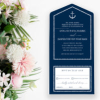 Navy White Anchor Nautical Wedding 