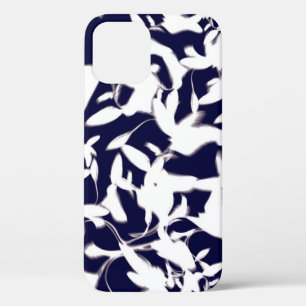 Navy & White colour pattern design made with plant iPhone 12 Case