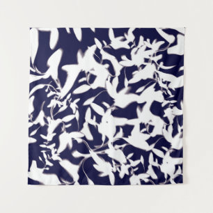 Navy & White colour pattern design made with plant Tapestry