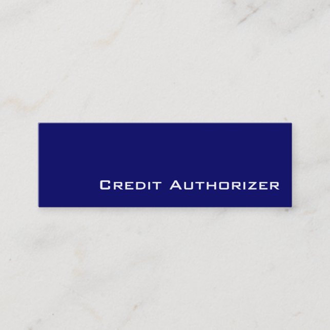 Navy white Credit Authorizer  business cards (Front)