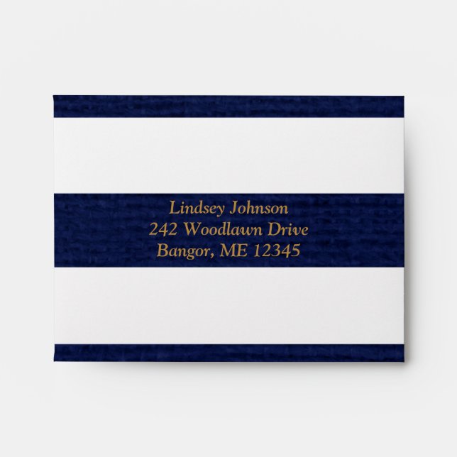 Navy, White Envelope for A2 RSVP (Front)