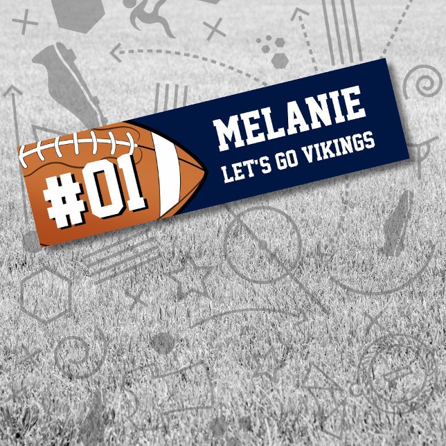 Navy White Football Team Bumper Sticker (Creator Uploaded)