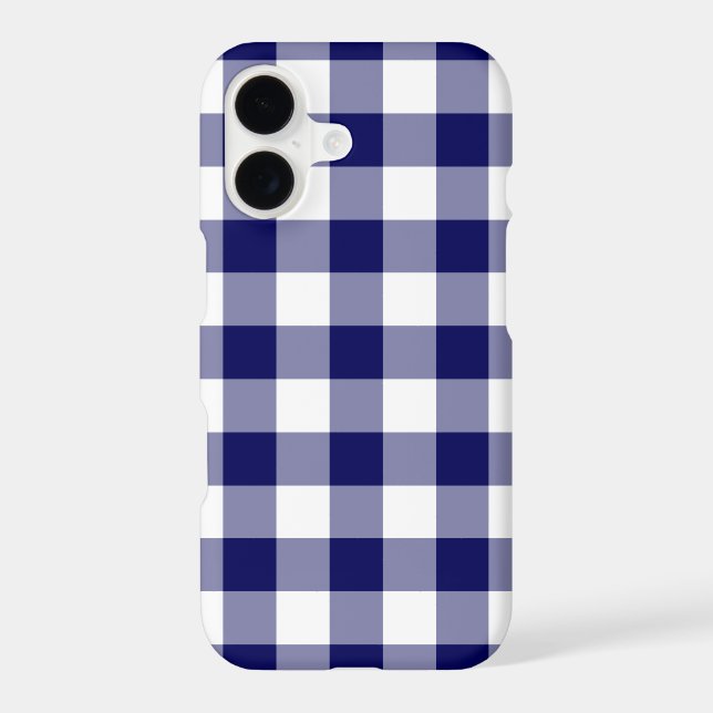 Navy White Gingham Plaid Pattern (Back)