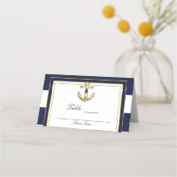 Navy White & Gold Anchor Nautical Table Seating