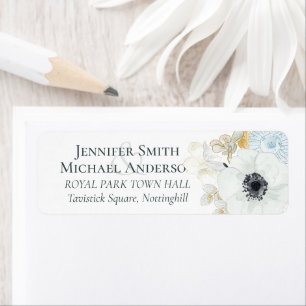 Navy White Gold Floral Wedding