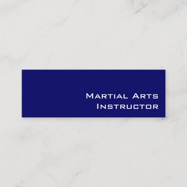 Navy white Martial Arts Instructor business cards (Front)