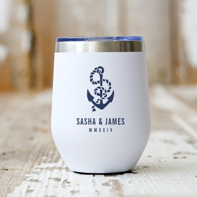 Navy & White Nautical Rope & Anchor Wedding Favour (Creator Uploaded)