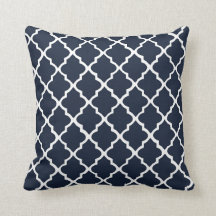 Navy & White Quatrefoil Design Decorative