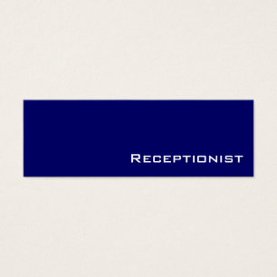Navy white receptionist business cards