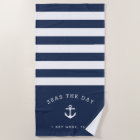 Navy & White Stripe Boat Name