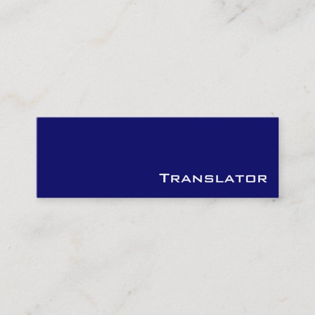 Navy white translator business cards (Front)
