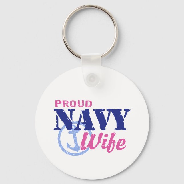 Navy Wife Key Ring (Front)