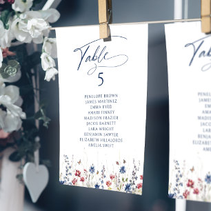 Navy Wildflower Rustic table number seating chart