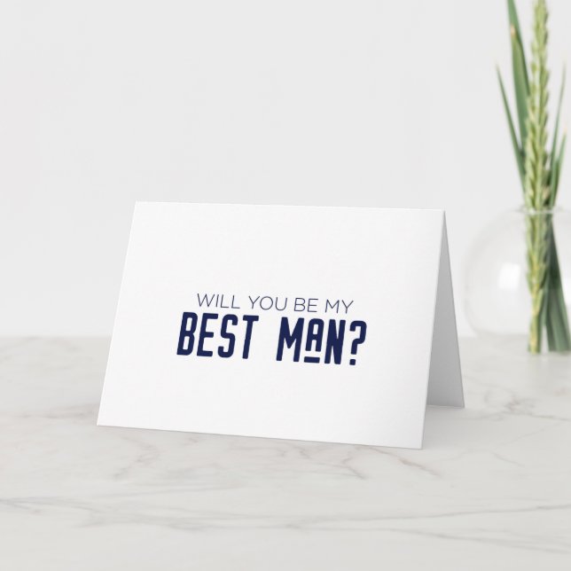 Navy Will You Be My Best Man Wedding Card (Front)