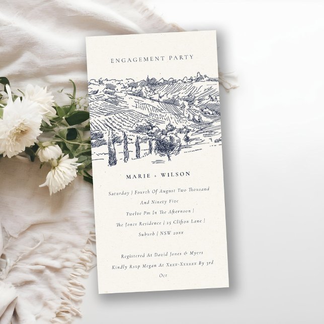 Navy Winery Mountain Sketch Engagement Invite (Creator Uploaded)