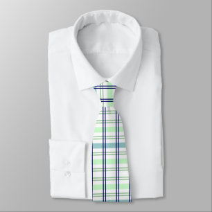 Navy With Light Blue & Green Plaid Tie