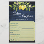 Navy Wood & Lemons Greenery Wishes & Advice Card<br><div class="desc">Enjoy your bridal shower with these funny games.
Personalise with the bride to be's name and date of shower. 
For further customisation,  please click the "customise further" link. If you need help,  contact me please.</div>