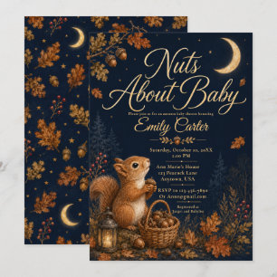 Navy Woodland Fall Baby Shower Invitation