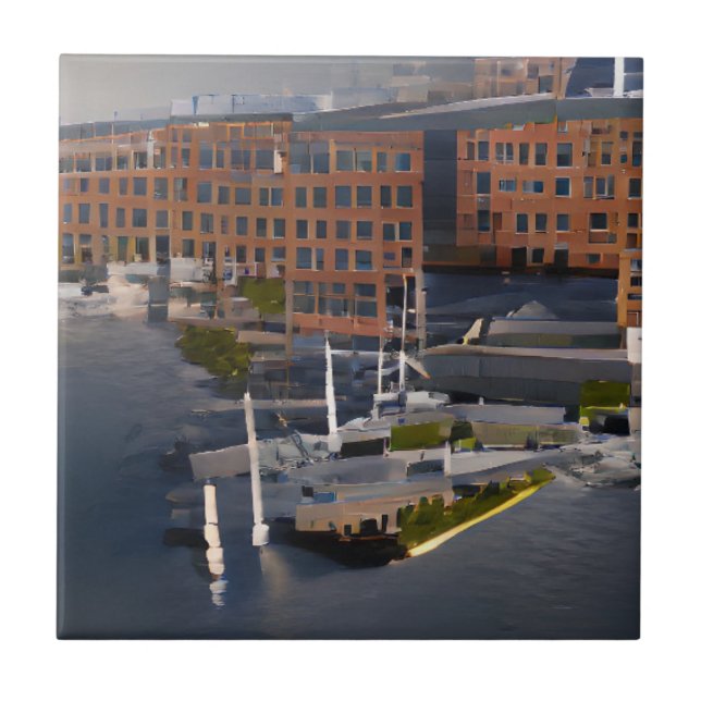 Navy Yard HD graphic abstract art Tile (Front)